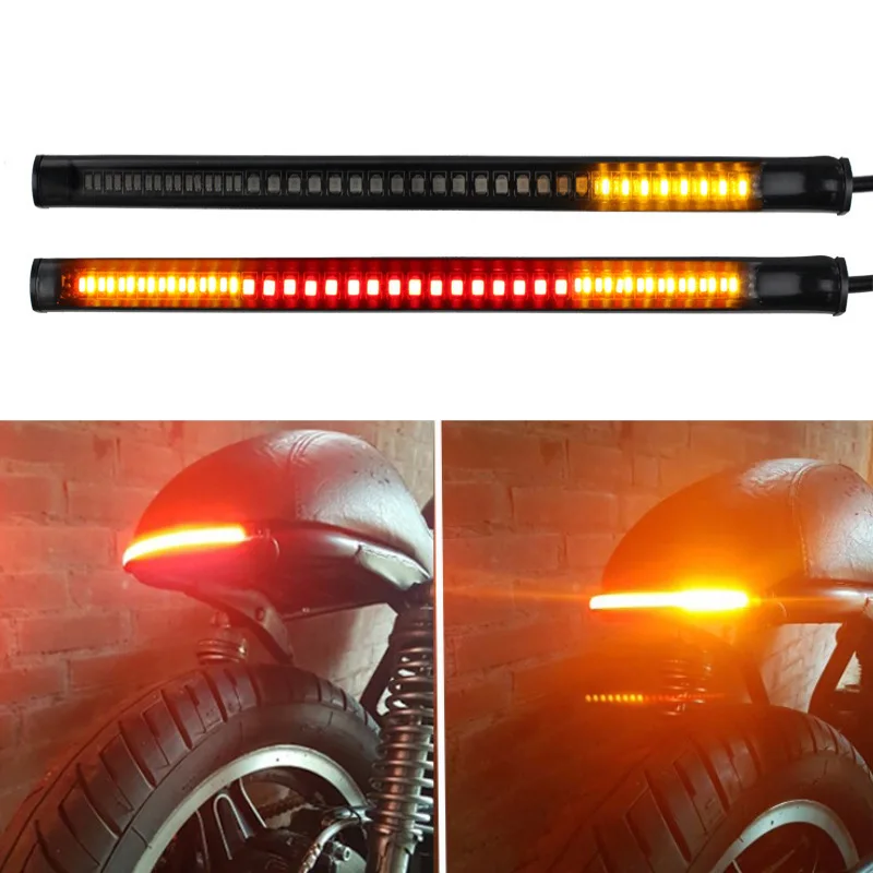 Scooter Motorcycle LED Light Strip Bar Tail Brake Turn Signal Strip Lights Parts For Truck Car Motorcycle Stop Signal Light