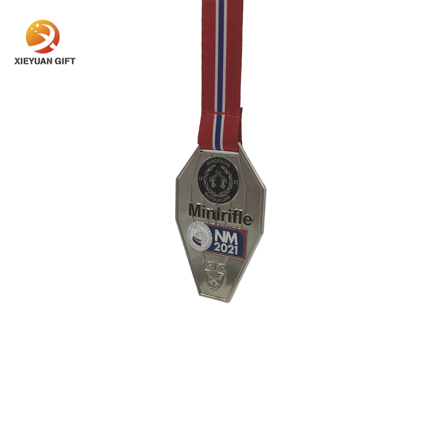 Customized Logo With Ribbon Electroplating Color Printing Alloy Gold Silver Medals Custom Metal Sport Medal