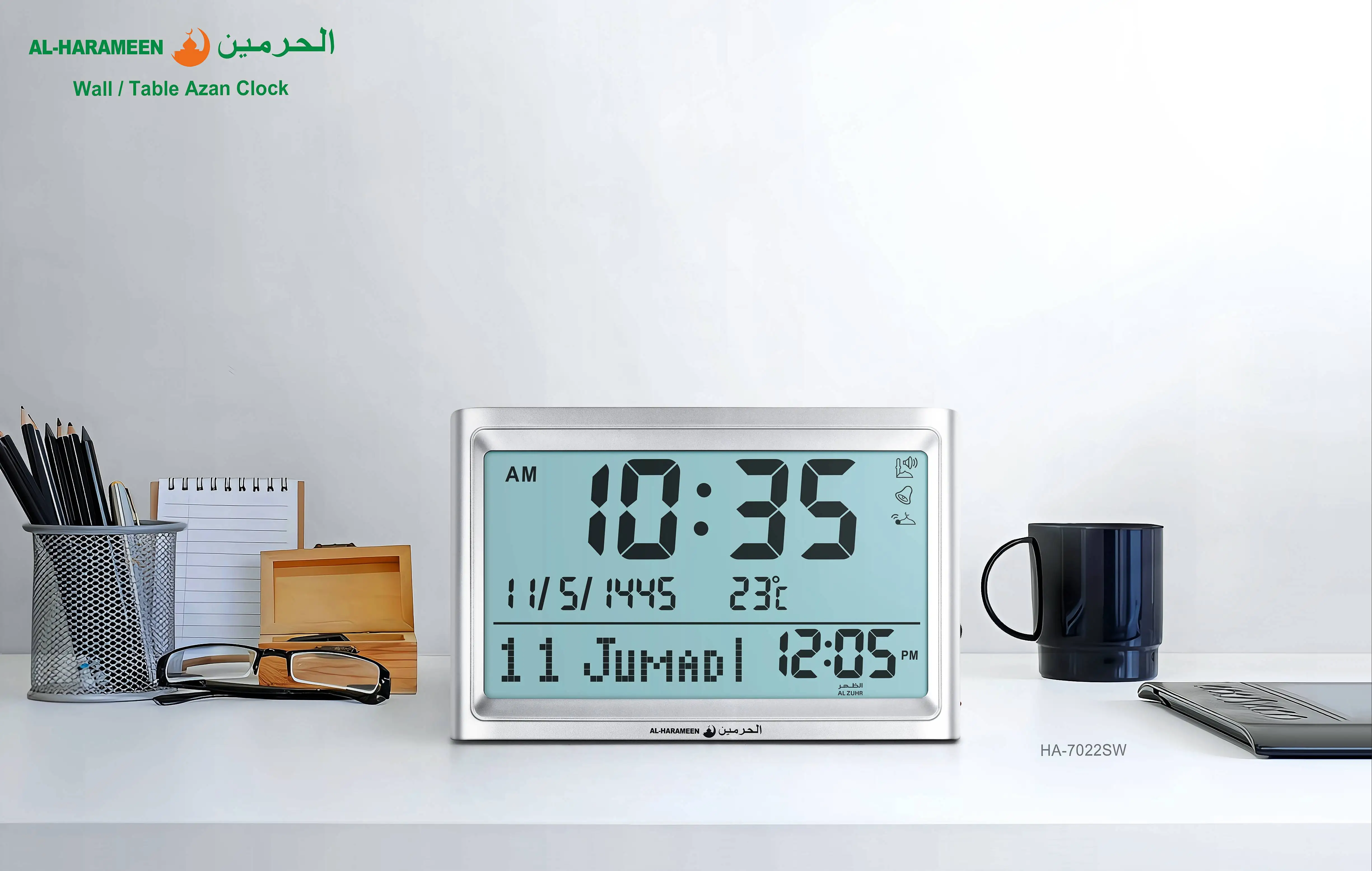 Оптовая продажа мечеть LCD Alfajr Часы Цифровые молитвенные настольные часы HA-7022