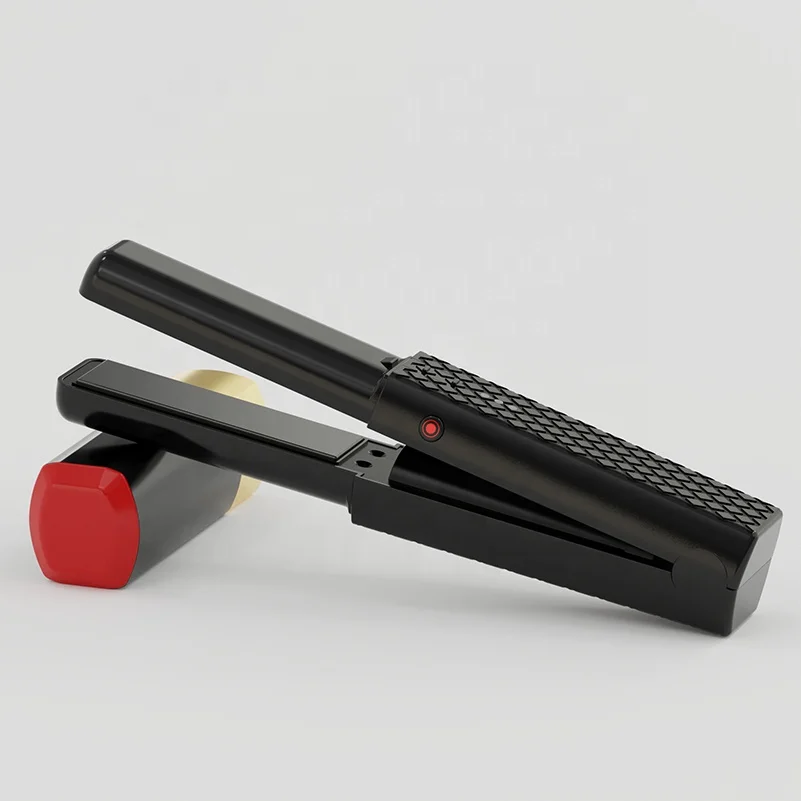 Portable Cordless Battery Rechargeable Mini Charging Flat Iron Hair Straightener And Curler 2 In 1 Type-C