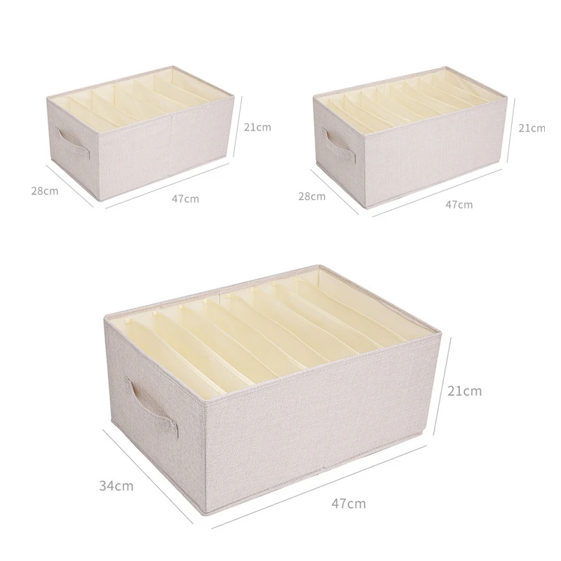 Foldable 7 layers 9 Grids Thicken Closet Drawer Divider Organizer Storage Box for Jeans Leggings T-shirt