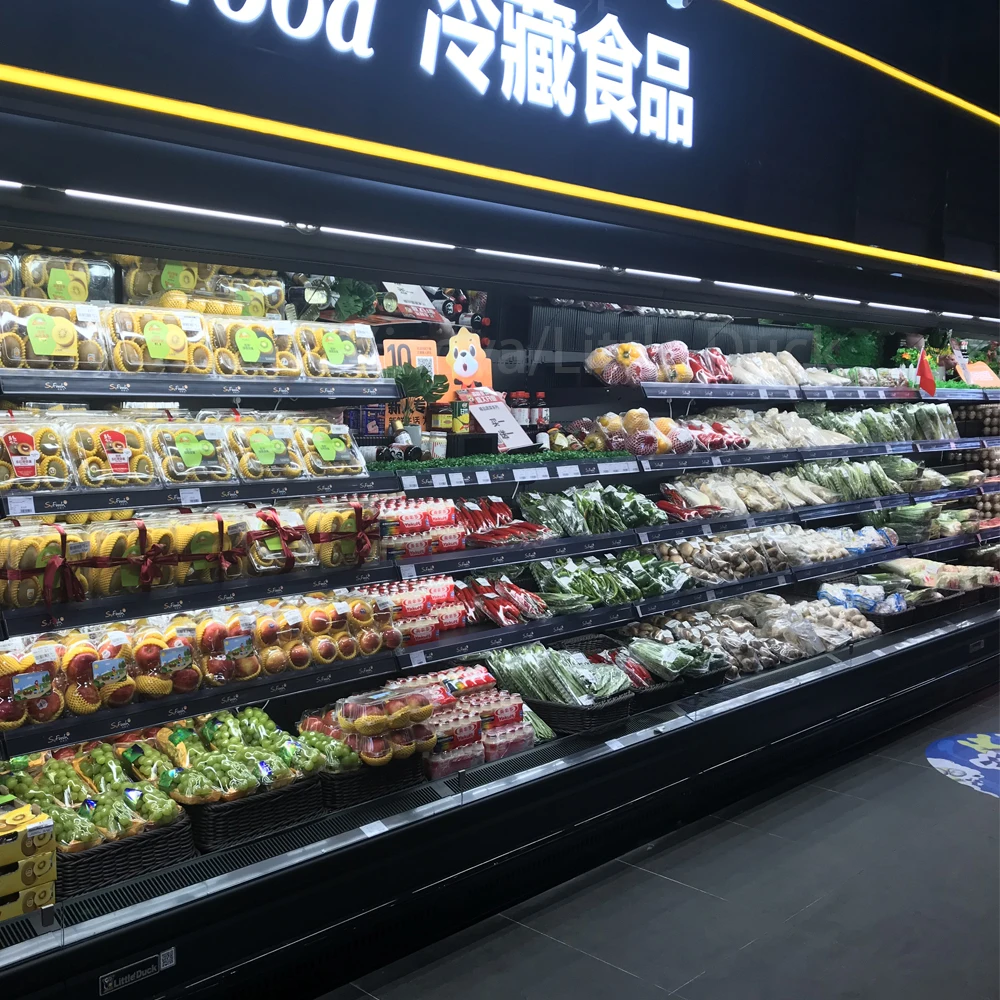Multideck Refriger Open Chiller For Supermarket Refrigeration Equipment Multi Deck Upright Chiller Supermarket Display Cooler