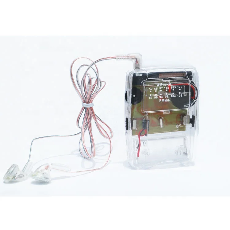 Am fm 2 диапазона тюремное радио am fm прозрачный корпус радио