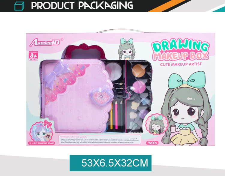 New girls makeup kit doodle magic drawing book set diy paint toys