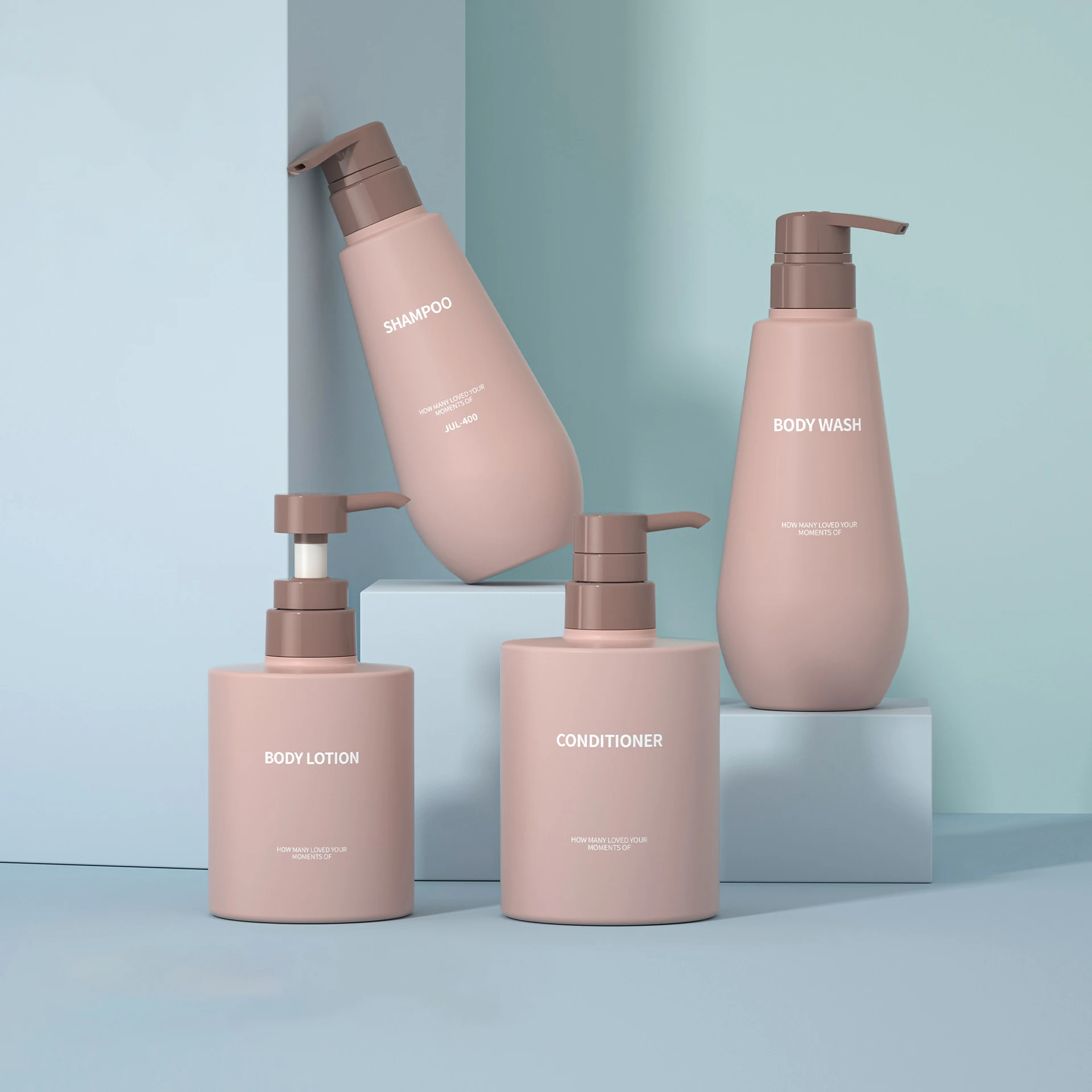 pet plastic bottle for shampoo and shower gel Empty 200 250 300 500 1000 ml luxury shower gel pump pet plastic bottle packaging