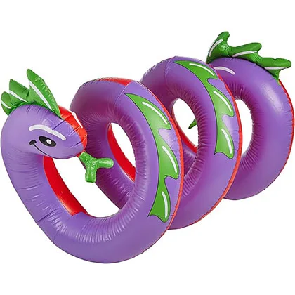 PVC Inflatable snake toy Water Sport Play Two Headed Curly Serpent Pool Float
