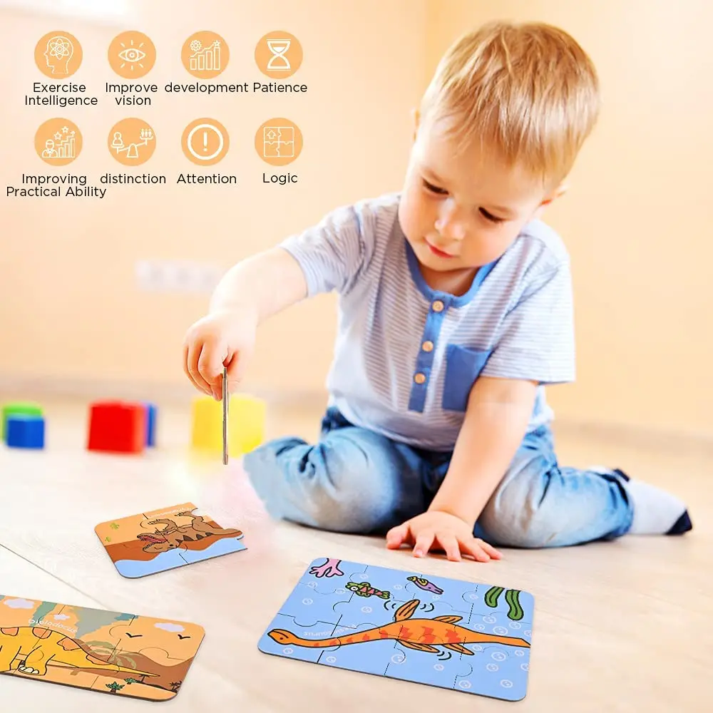 Printed Animal Cute Wholesale Dinosaur Custom Made Toddler Jigsaw Puzzles