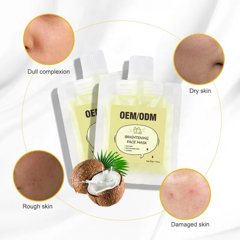 Custom Private Label Sheet Mask Natural Plant Face Skin Care Sheetmask Whitening Moisturizing Facial Mask