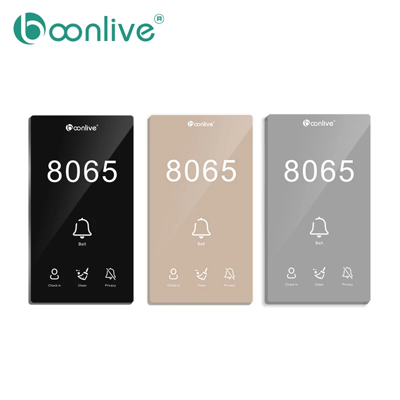 Boonlive Hotel Management System Software Switch Room Status Touch Sensor Low Voltage Room number with DND