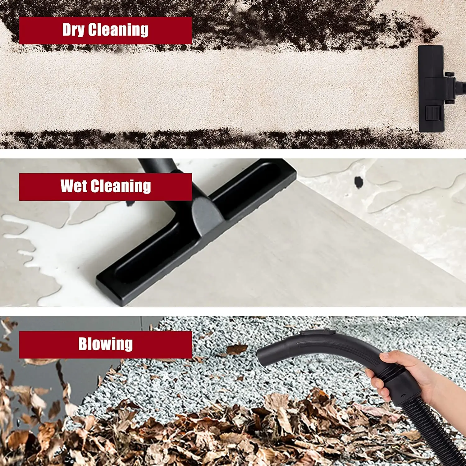 Dry Vacuum Cleaner and Wet Blowing Dust Washing Vertical Commercial Household Canister Machine 3 in 1 2200W Electric Cyclone 220