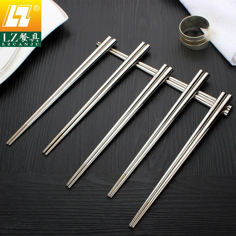Customizable Reusable 18/10 Stainless Steel Chopsticks Titanium Metal Chopsticks for Weddings Homes Hotels