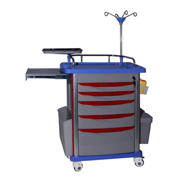 ABS Transfer Nursing Medical Trolley With Drawers and plate for automatic external defibrillator