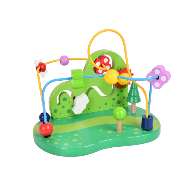 Early Educational Wooden Activity Cube Bead Maze Toys Montessori Games