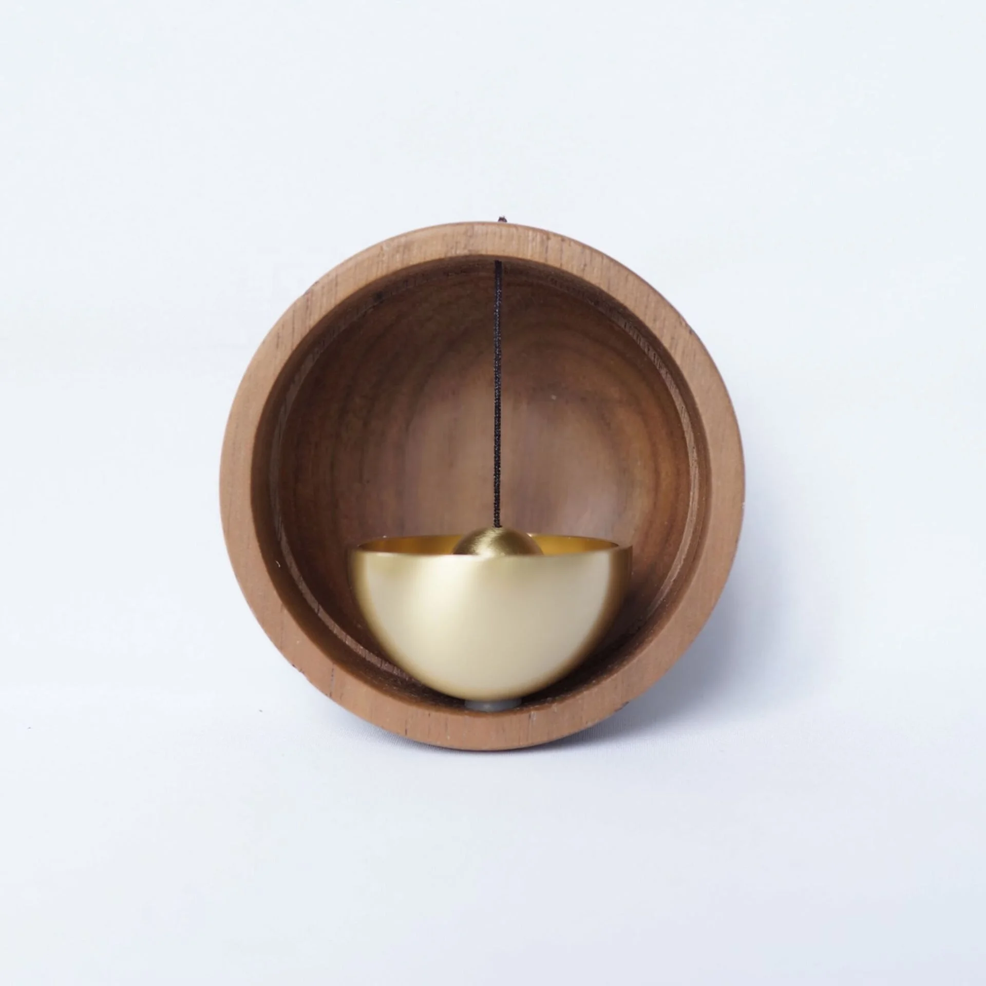 Handmade Sandalwood Door Bell Solid Wood Brass Copper Folk Art Style Creative Simple Design Household Refrigerator Painted