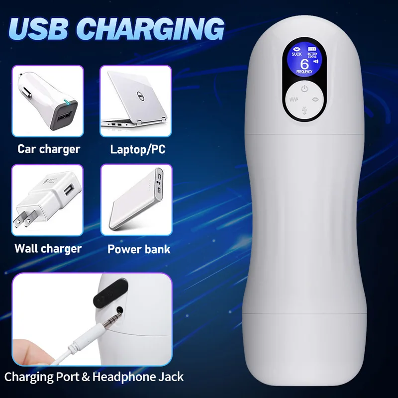 Wosilicone Male Masturbation Cup Sucking Penis Massager Artificial Vagina Sex Toys for Men Electric Aircraft Cup