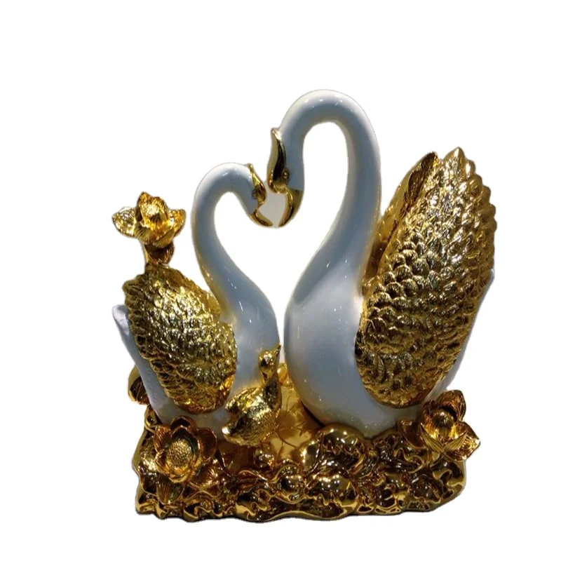 European Style Beautiful Status Resin Swan Animal Red Wine Bottle Holder