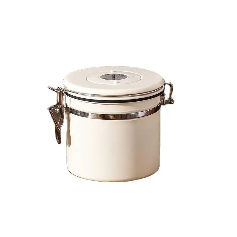 Stainless Steel Coffee Bean Jar Vacuum Sealed Storage Can for Coffee Bean Storage Tank with Spoon Canister for Coffee Bean