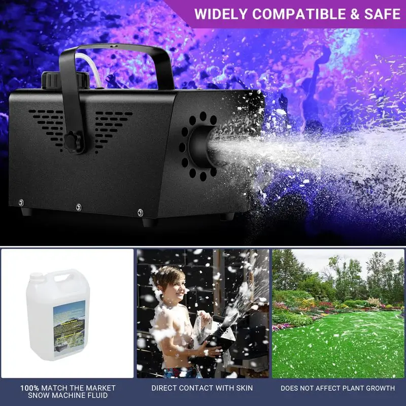 Snow Maker Snowflake Making 800W Artificial Snow Making High Output Snow Machine Remote Control Snowmaker for Party Wedding