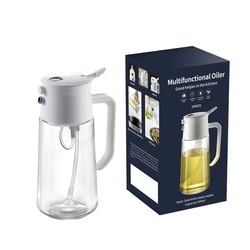 2 in 1 Olive Oil Sprayer and Oil Dispenser 500ML Glass Bottle Oil Pot Spray Mister for Cooking,Kitchen,Salad,BBQ,Air Fryer