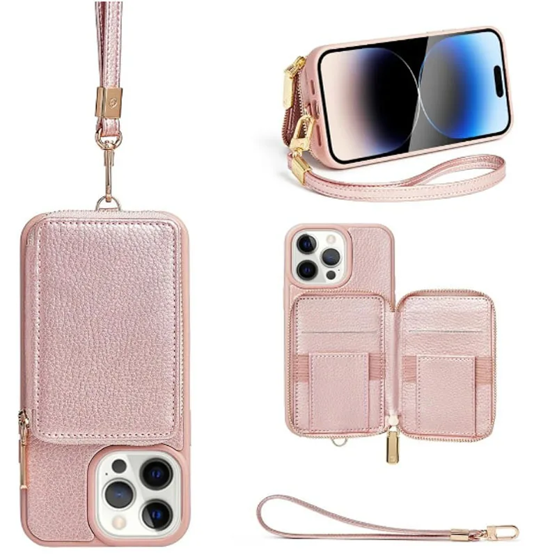 2024 Custom Fit High Quality PU Leather Phone Case for iPhone 8 Plus 14Pro 15 Fully Enveloped Summer Protector Case