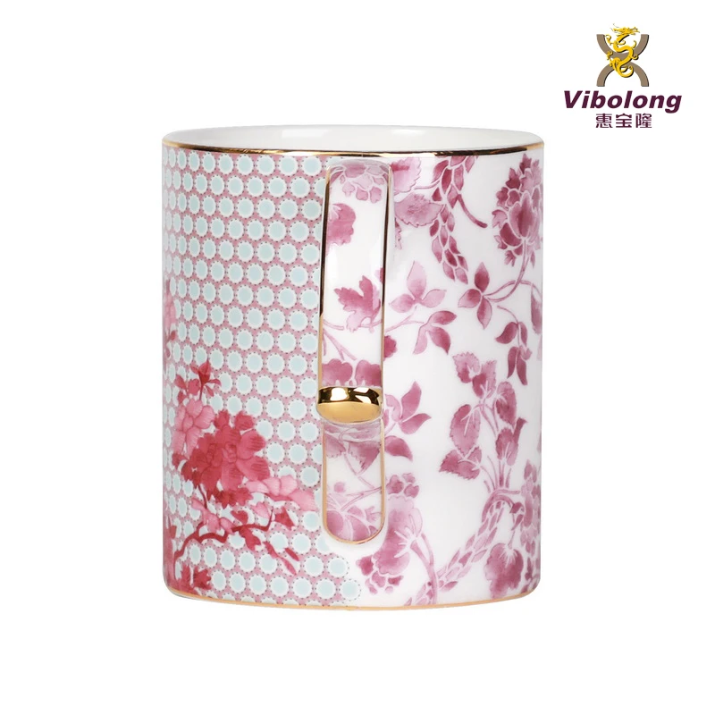 Vintage European Style Gold Rim Bone China Porcelain Ceramic Coffee Cup and Saucer Elegant Wholesale Tea Cups & Saucers