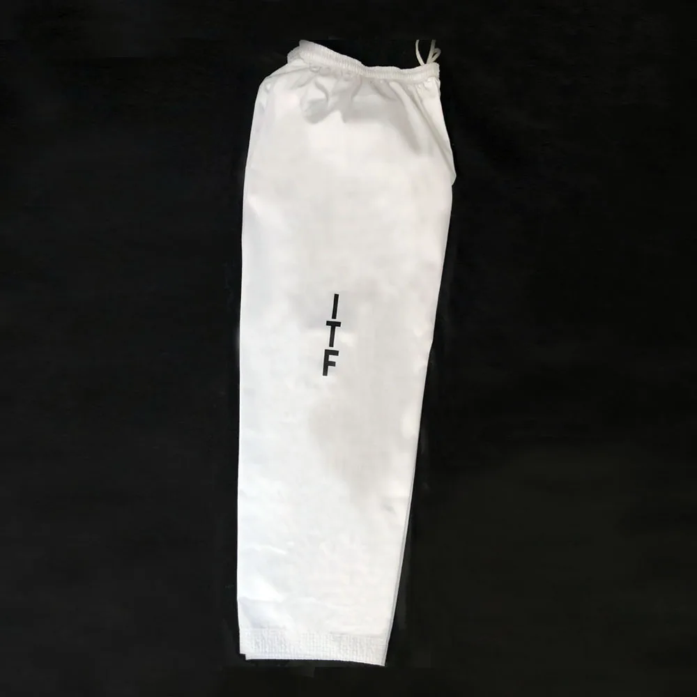 High Quality Wear Wholesale Demonstration Embroidery Logo Custom Made Kids Uniforms Master Dobok Uniform Taekwondo Itf