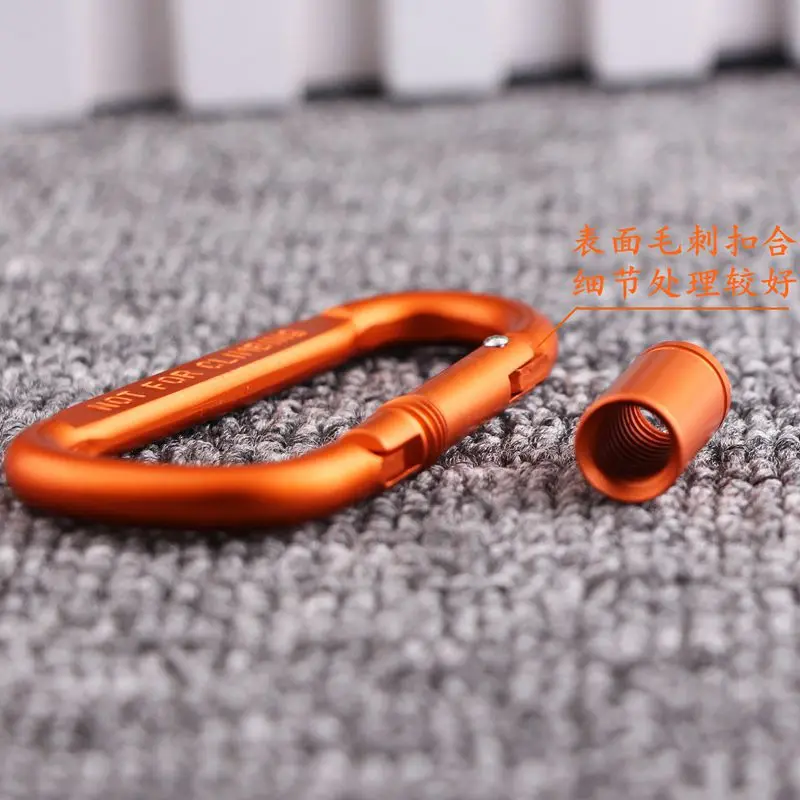 Spot Wholesale Long Nut Quick Latch Mountaineering Buckle 8# D Shape Aluminum Carabiner Hook