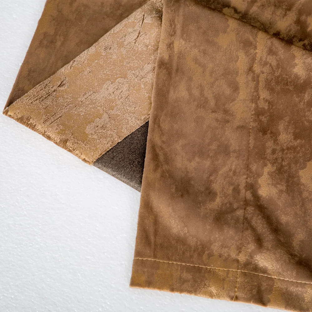 Luxury 3D printed gold velvet  thermal properties keeps warm noise reduction with 8 eyelets cortinas blackout for bedroom