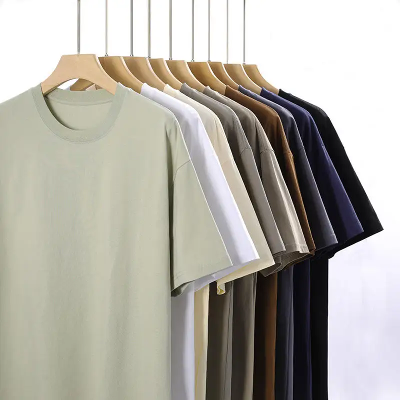 Dehan Wholesale Unisex 100% Cotton Heavyweight Blank T-shirts Short Sleeves Custom Graphic Plain T Shirts