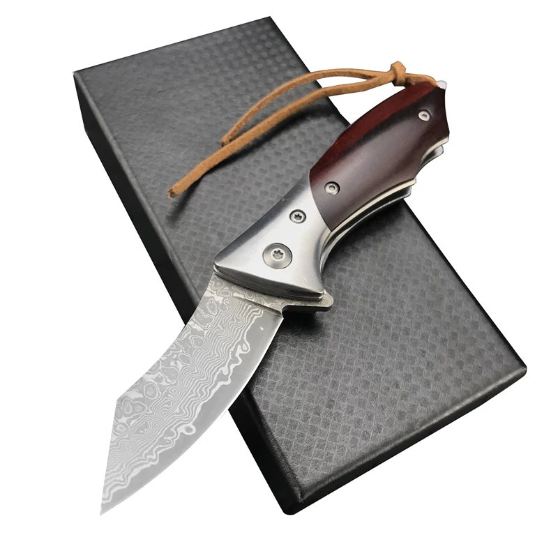 Outdoor camping Damascus steel Tactical folding pocket knife EDC tools hunting knives