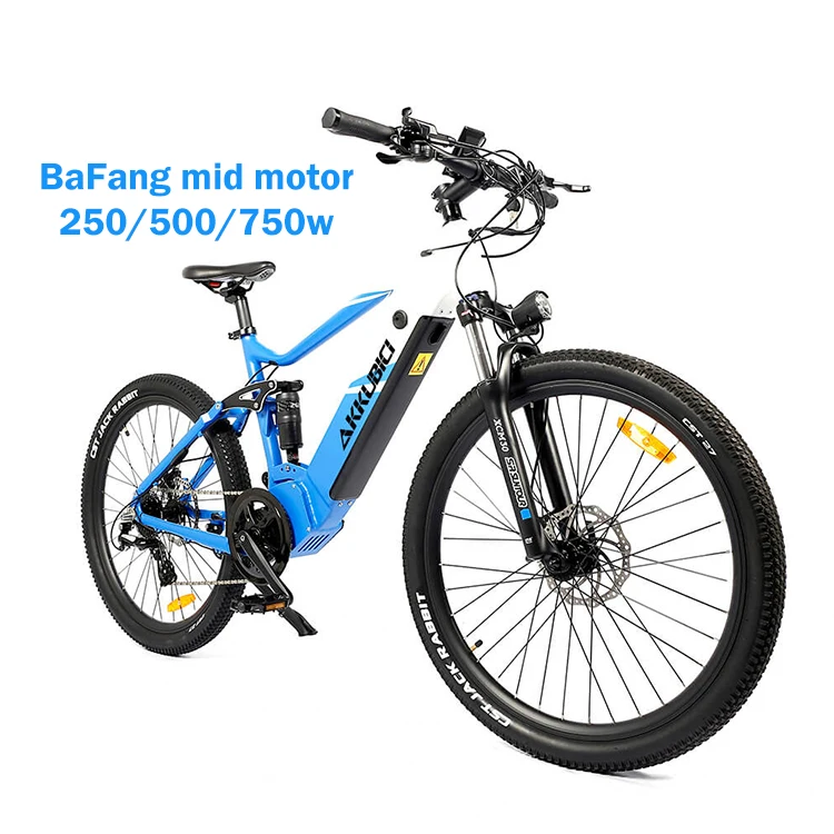 Akkubici hot sale 27.5 29 inches electric bike mountain adults EU warehouse bafang 250 500 750 w mid-drive ebike 48v mtb