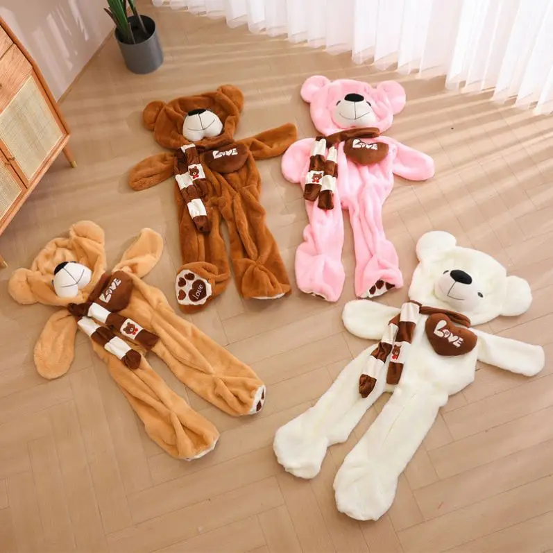 Large Size White Brown Pink Empty Bear Soft Toys Plush Skin