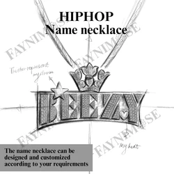 Hip Hop Jewelry Cuban Chain Diamond Custom Name Pendant Necklace Letters Pendant Diamond Personalized Chain