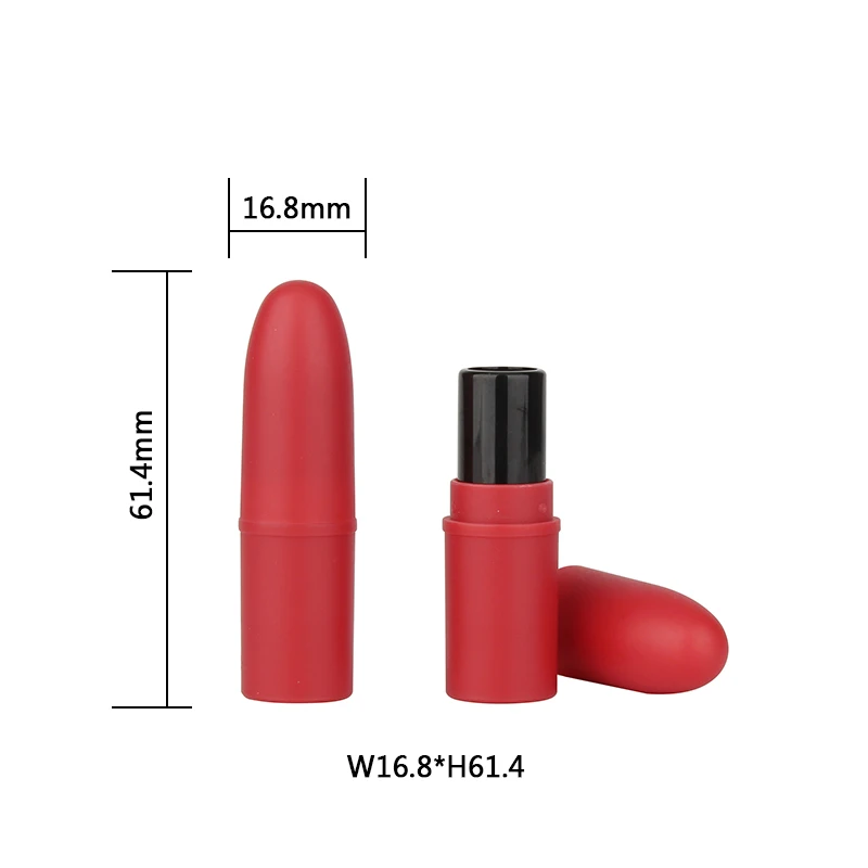 
Hot selling round shiny red lipstick tube packaging spring nice lipstick empty case and tube 