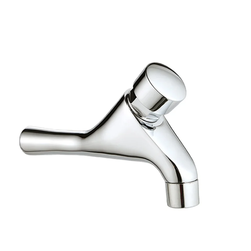 Public Time Delayed Self-closing Mixer Faucets White Tap Bathroom Self Closing Faucet Time Delay Valve  Basin Faucet