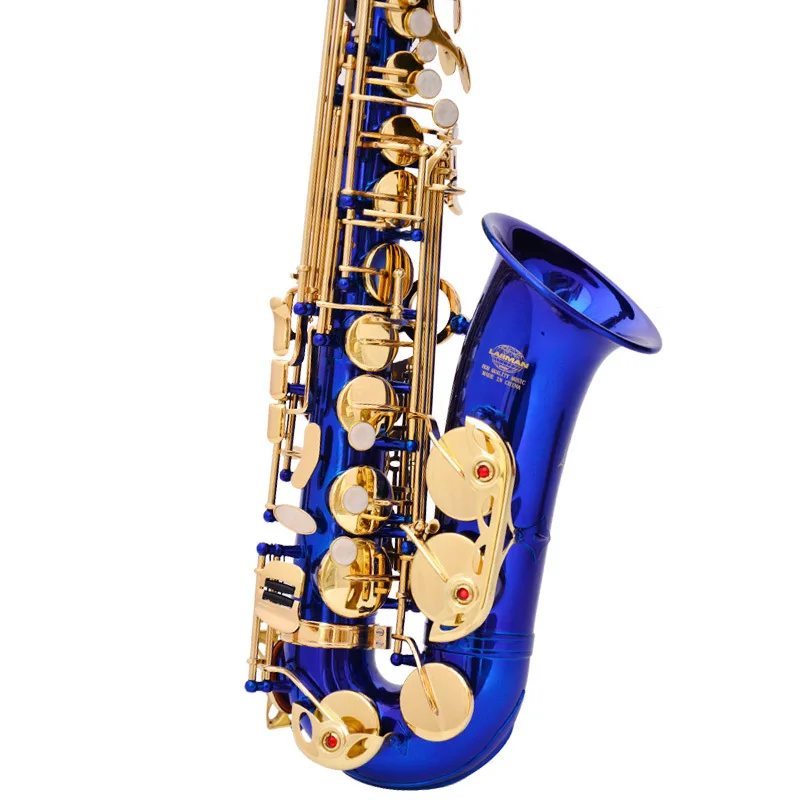 
Blue Gold Lacquer Brass Alto Instrument Accessories Professional Eb OEM China Sax Saxophone Alto 