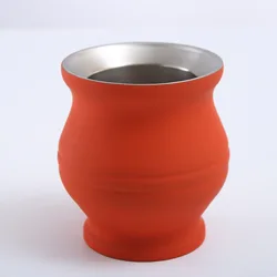 Unique design high value outdoor 304 stainless steel yerba mate tea cup and bombilla set