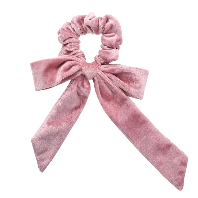 Cute Girl Hair Rope Velvet Scrunchies Bowknot Elastic Hair Bands for Women Bow Ties Ponytail Holder Accessories
