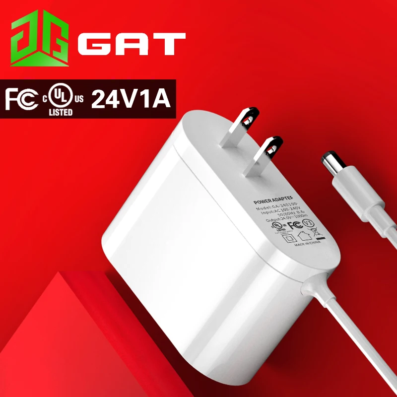 
High quality 24V 1A switching power supply UL US standard FCC level 6 energy efficient White power adapter portable classic 