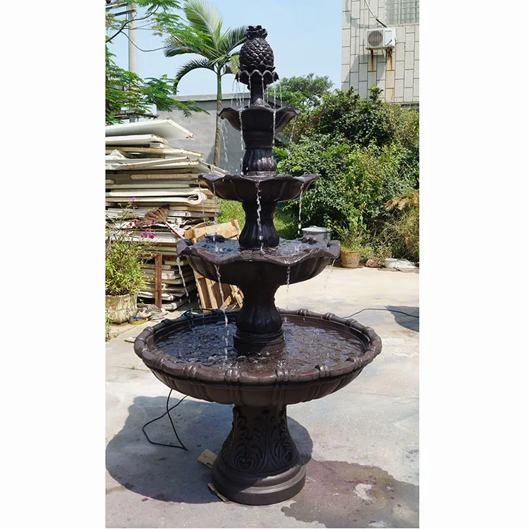 Artificial Fiberglass Decoration Outdoor Garden Large 4 Tier Water Fountain