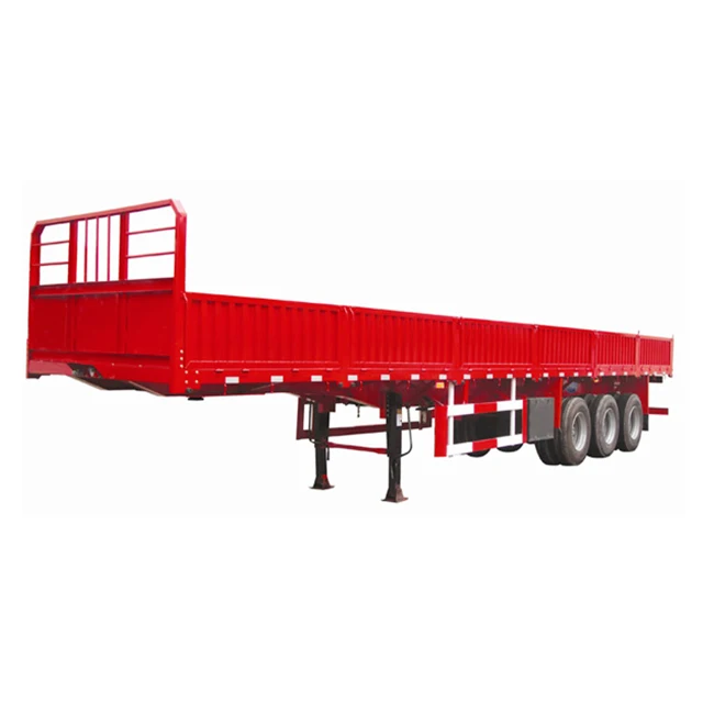 China Factory Big Capacity 3Axle Side Wall Fence Cargo Transport Semi Truck Trailer