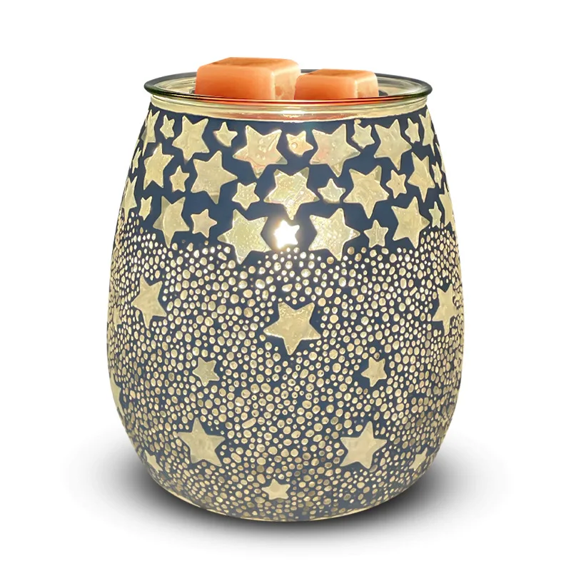 Электрическая Стеклянная настольная горелка с ночным освещением, восковая масляная горелка для дома, офиса, спальни, декоративный ароматизатор