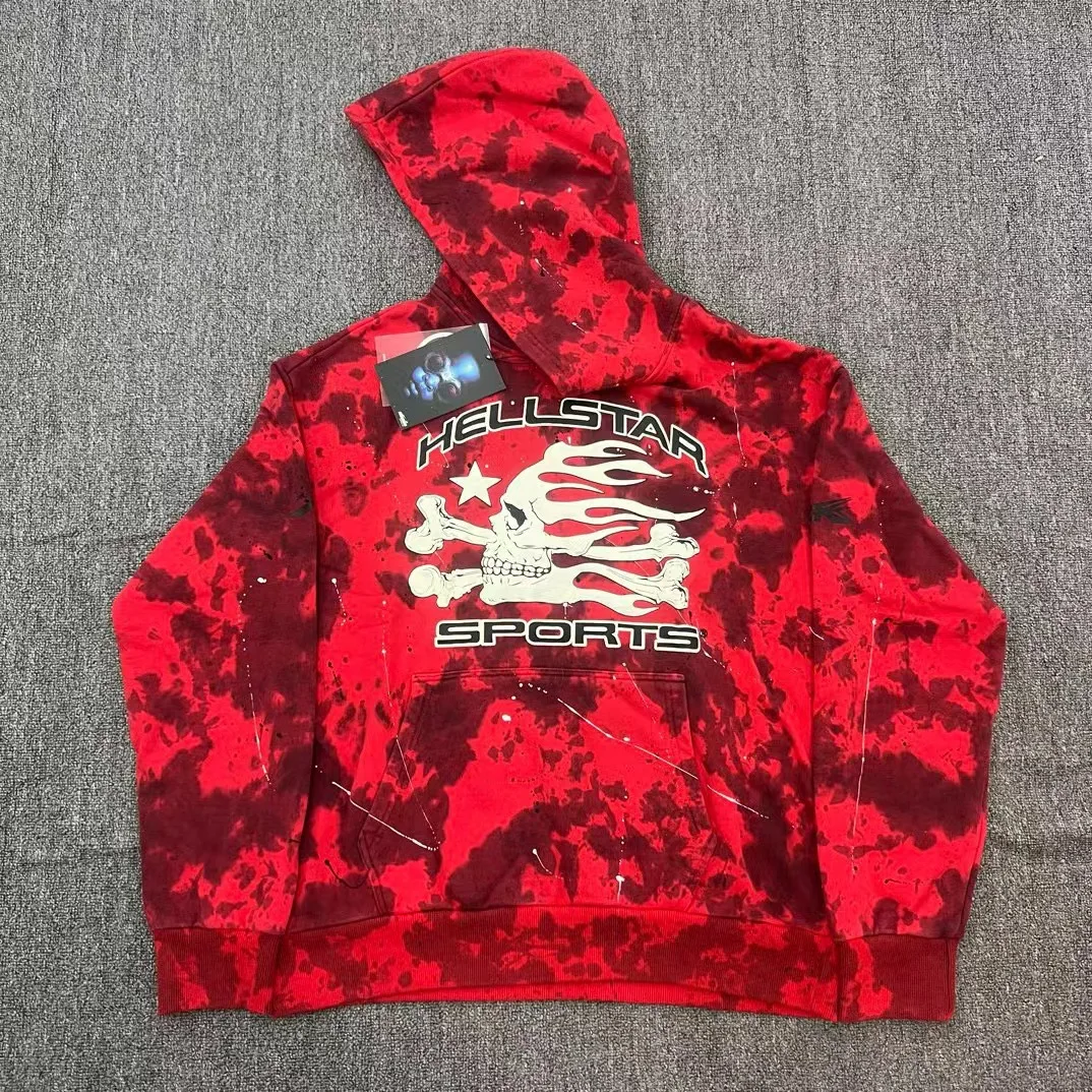 King Mcgreen Star Hellstar Hip Hop Sweatpants Streetwear Sweatshirt Pants Sportswear Cartoon Puff Print Y2K Suit Mens Hoodie