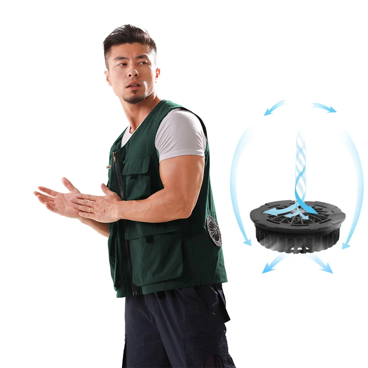 Outdoor Multifunctional 5V Battery Powered Cooling Fan Vest For Sunlight Exposure Fan Cooling Cloth