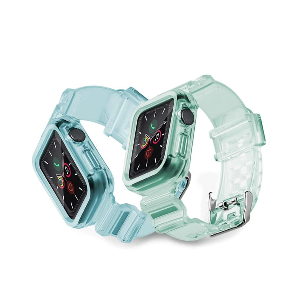 Soft Clear Discoloration Band for iWatch Bands Color Change Straps for Apple Watch All Series