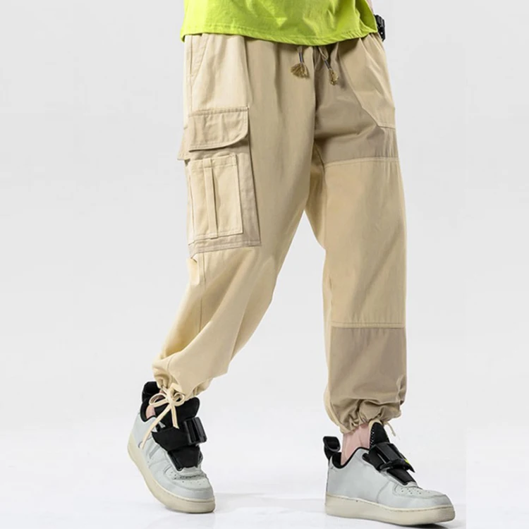 New Arrivals Custom Camo Mens Black Baggy Stacked Jagger Pants Multi Pocket Mtb Lower Track Kot Cargo Pants