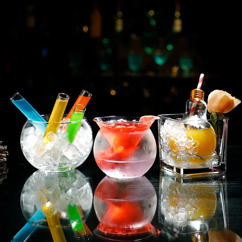 Hot Selling Creative Cocktail Glasses  Clear Crystal Unique Shape  Glass Funny Drinking Cup for Bar Party
