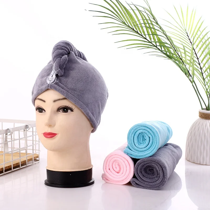 Wholesale custom high quality plush microfiber hair wrap turban towel hair drying towel microfibre hair towel