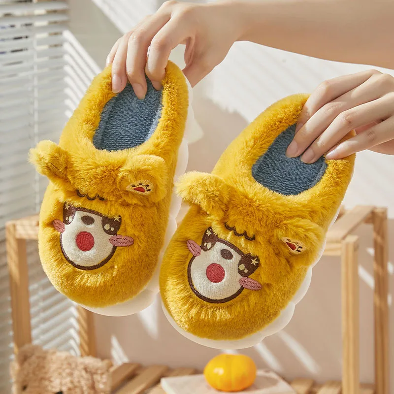 S3514 Autumn and winter new slippers cute cartoon rabbit slippers children home cotton slippers