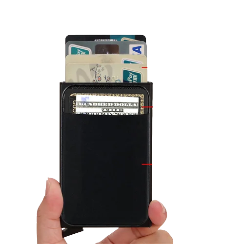 Rfid Smart Wallet Card Holder Metal Thin Slim Men Women Wallets Pop Up Minimalist Wallet Small Black Purse Metal Vallet